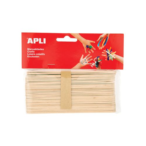 Apli Apli jumbo houten sticks, blister met 40 stuks