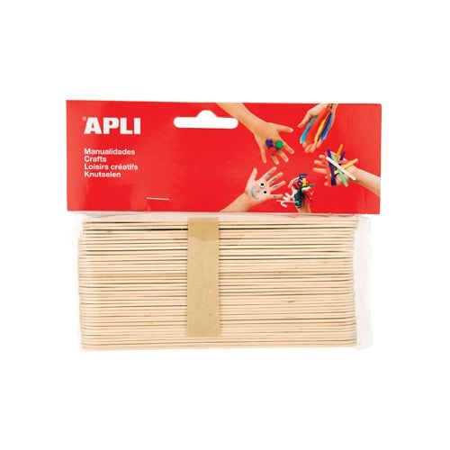 Apli Kids Apli jumbo houten sticks, blister met 40 stuks
