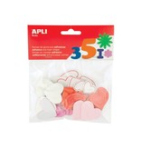 Apli Kids Apli Kids zelfklevende glitter harten, blister met 52 stuks