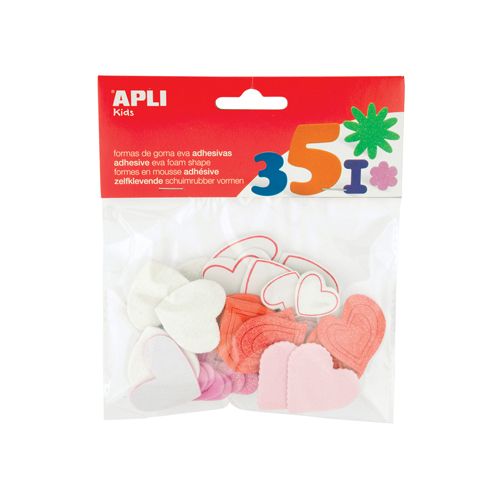 Apli Kids Apli Kids zelfklevende glitter harten, blister met 52 stuks