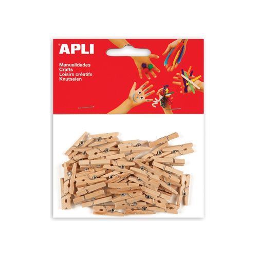 Apli Kids Apli houten mini wasknijpers, blister met 45 stuks