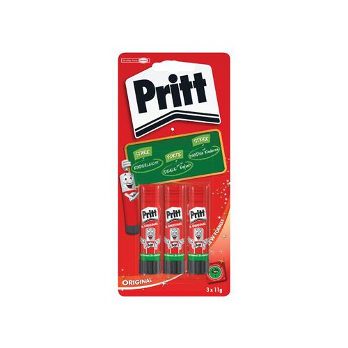 Pritt Pritt plakstift, 11 g, blister van 3 stuks