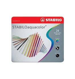 Stabilo STABILOaquacolor kleurpotlood, metalen doos van 24 stuks in geassorteerde kleuren