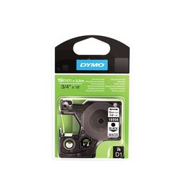 Dymo Dymo D1 permanente polyestertape 19 mm, zwart op wit