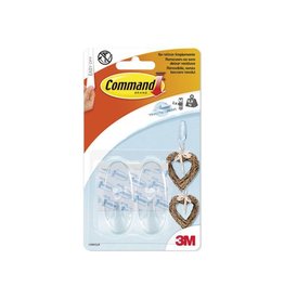 Command Command decohaak, medium, draagvermogen 900 gram, transparant, blister van 2 stuks