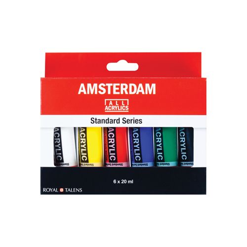 Talens Amsterdam acrylverf tube van 20 ml, blister met 6 tubes
