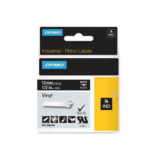 Dymo Lettertape Dymo 1805435 12mm zwart/wit