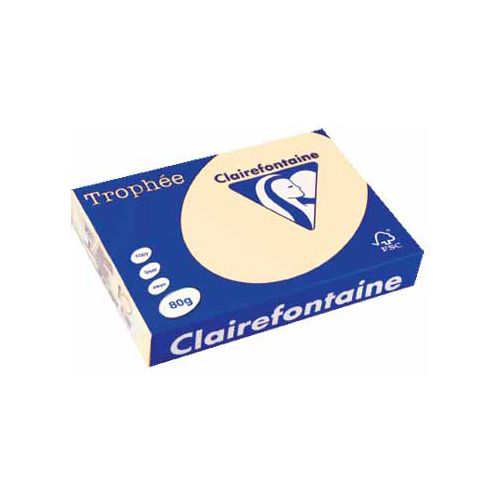 Clairefontaine Papier Clairefontaine Trophée Pastel A4, 80 g, 500 vel, ivoor