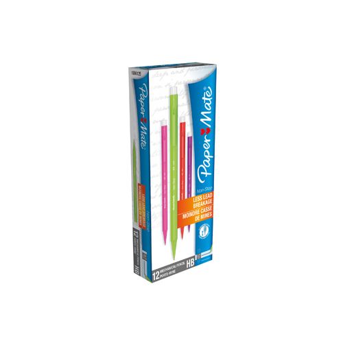 Papermate Paper Mate vulpotlood Non-Stop, doos van 12 stuks in geassorteerde kleuren