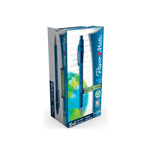 Paper Mate Paper Mate balpen Flexgrip Ultra RT blauw, doos 30 + 6 stuks gratis