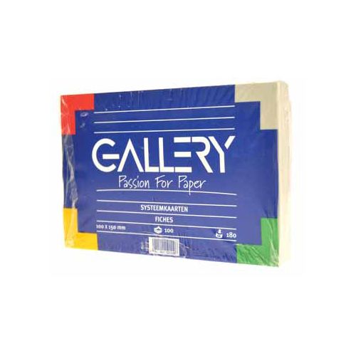 Gallery Gallery witte systeemkaarten, ft 10 x 15 cm, effen, pak van 100 stuks