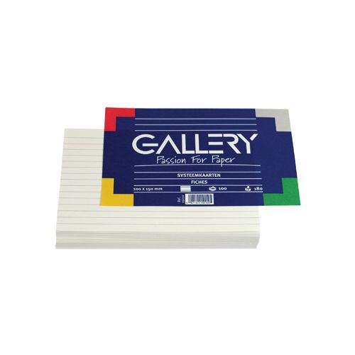 Gallery Gallery witte systeemkaarten, ft 10 x 15 cm, gelijnd, pak van 100 stuks