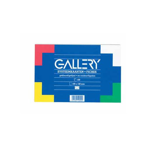 Gallery Gallery gekleurde systeemkaarten, ft 10 x 15 cm, gelijnd, pak van 120 stuks