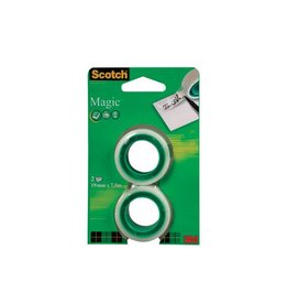 Scotch Scotch plakband Magic Tape, ft 19 mm x 7,5 m, blister met 2 rolletjes