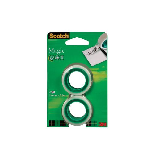 Scotch Scotch plakband Magic Tape, ft 19 mm x 7,5 m, blister met 2 rolletjes