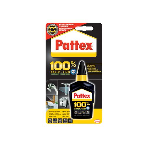 Pattex Pattex 100% lijm, tube van 50 g, op blister