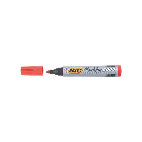 Bic Bic permanent marker 2000-2300 rood, schrijfbreedte 1,7 mm, ronde punt