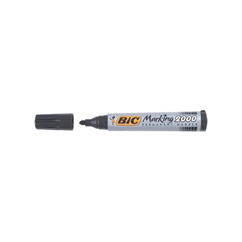 Bic Bic permanent marker 2000-2300 zw. 1,7mm rnd. punt [12st]