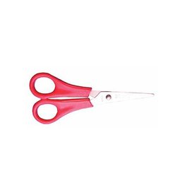 Bouhon Bouhon schaar, ft 14 cm, rechts, scherpe punt, RVS, rood