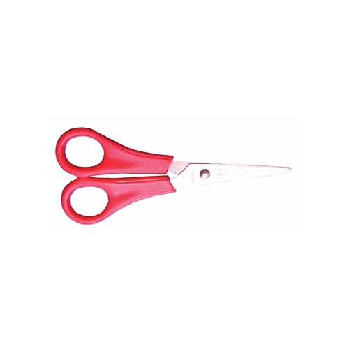 Bouhon Bouhon schaar, ft 14 cm, rechts, scherpe punt, RVS, rood