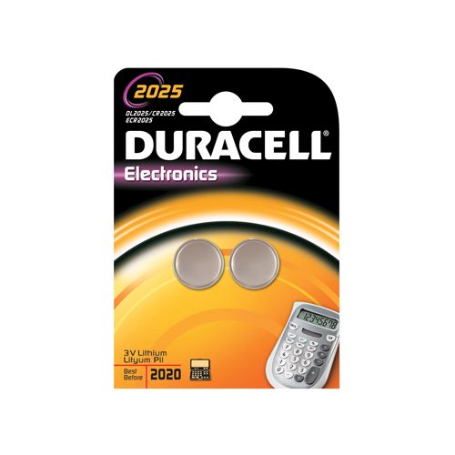 Duracell Duracell knoopcel Electronics CR2025, blister van 2 stuks