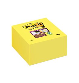 Post-It Super Sticky Post-it Super Sticky notes kubus, 350 vel, ft 76 x 76 mm, neongeel