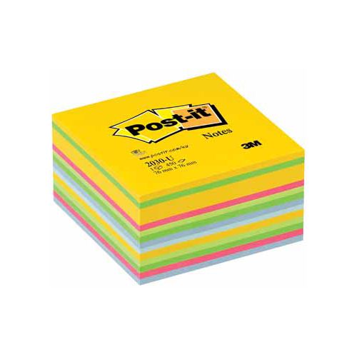 Post-It Notes Post-it Notes kubus, 450 vel, ft 76 x 76 mm, geassorteerde kleuren ultra