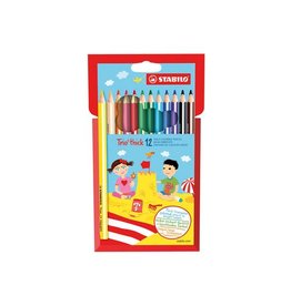 Stabilo STABILO Trio thick kleurpotlood, etui van 12 stuks in geassorteerde kleuren