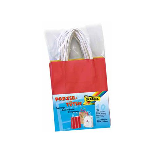 Folia Folia papieren kraft zak, 110-125 g/m², geassorteerde kleuren, pak van 10 stuks