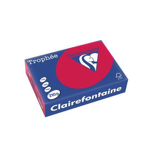 Clairefontaine Papier Clairefontaine Trophée Intens A4, 210 g, 250 vel, kersenrood