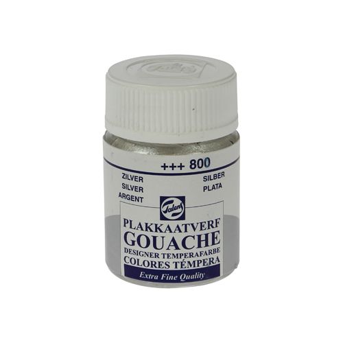 Talens Talens plakkaatvef Extra Fijn flacon van 16 ml, zilver