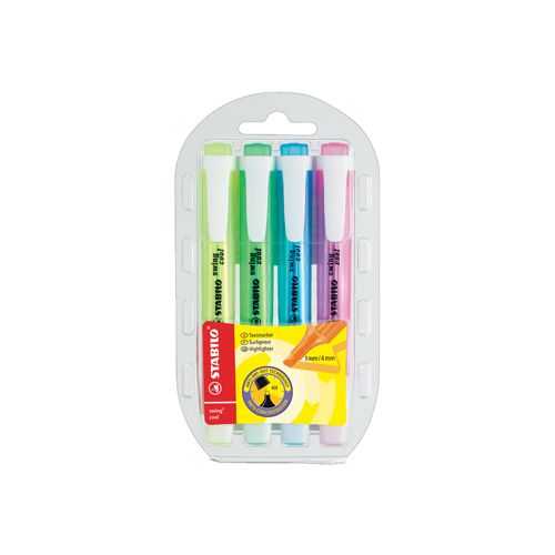 Stabilo Stabilo markeerstift Swing Cool, blister van 4st in assorti