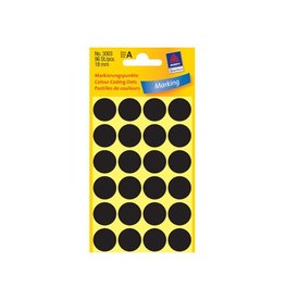 Avery Etik Rond Diam.18Mm Zwart 96St [1st]