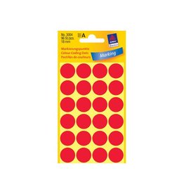 Avery Zweckform Etik Rond D18Mm Rood 96St [1st]