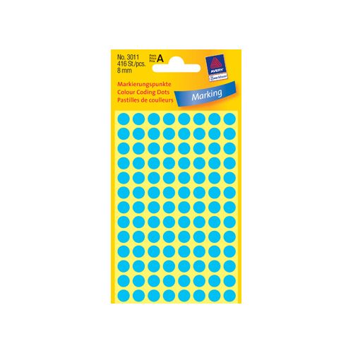 Avery Zweckform Avery Ronde etiketten diameter 8 mm, blauw, 416 stuks