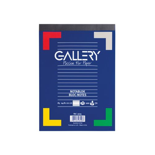 Gallery Gallery schrijfblok, ft A5, gelijnd, blok van 100 vel