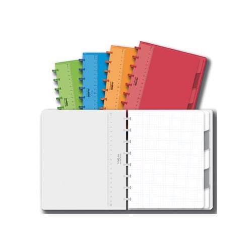 Adoc Adoc Colorlines schrift, ft A5, 144 bladzijden, geruit 5 mm, geassorteerde kleuren