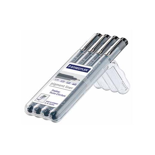 Staedtler Staedtler fineliner Pigment Liner opstelbare box met 4 stuks (0,1 - 0,3 - 0,5 en 0,7 mm)