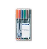 Staedtler Staedtler OHP-marker Lumocolor Perm. div. kl., 6st, 0,4mm