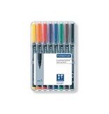 Staedtler Staedtler Lumocoler 313, OHP-marker, permanent, 0,4 mm, etui van 8 stuks in geassorteerde kleuren