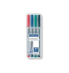 Staedtler Staedtler Lumocolor 315, OHP-marker, non permanent, 1,0 mm, box van 4 stuks in geassorteerde kleuren