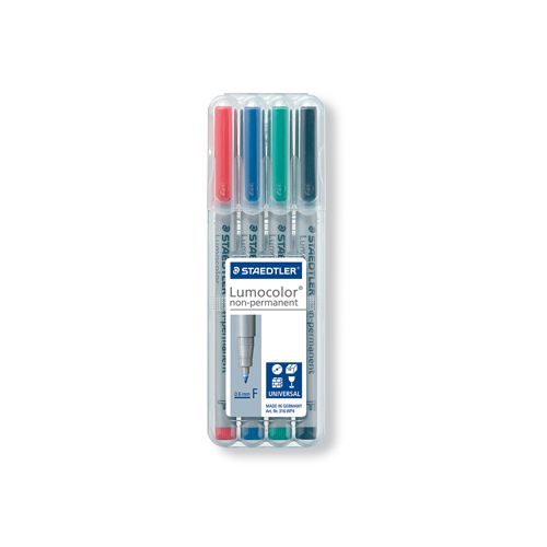 Staedtler Staedtler OHP-marker Lumocolor Non-Permanent div. kl., 4st