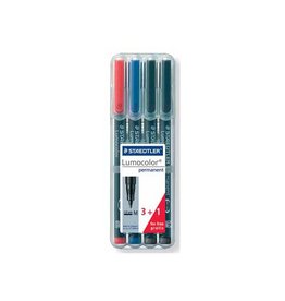 Staedtler Staedtler OHP-marker Lumocolor Permanent  box 4st M 1mm