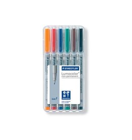 Staedtler Staedtler Lumocoler 317, OHP-marker, permanent, 1,0 mm, etui van 6 stuks in geassorteerde klassieke kleur