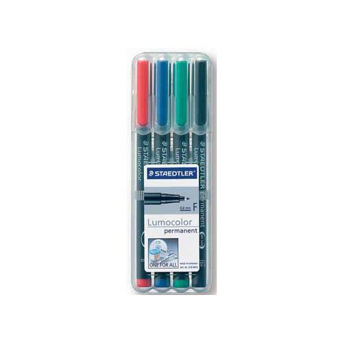 Staedtler Staedtler OHP-marker Lumocolor Permanent  box 4st fijn 0,6mm