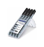 Staedtler Staedtler Lumocolor 319, permanent marker special, 4 stuks in verschillende schrijfbreedtes, zwart