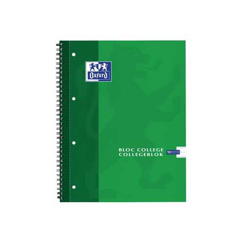 Oxford Oxford School collegeblok, ft A4, 180 bladzijden, 4 gaats, gelijnd, zwart