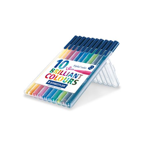 Staedtler Staedtler viltstift Triplus Color, opstelbare box met 10 kleuren