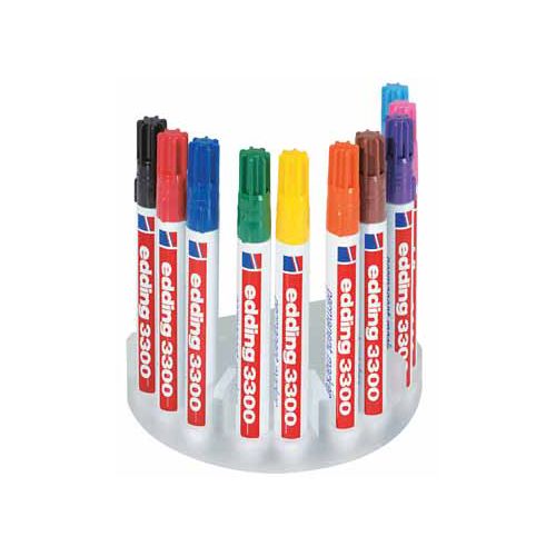 Edding Edding permanent marker e-3300 doos van 10 stuks in geassorteerde kleuren