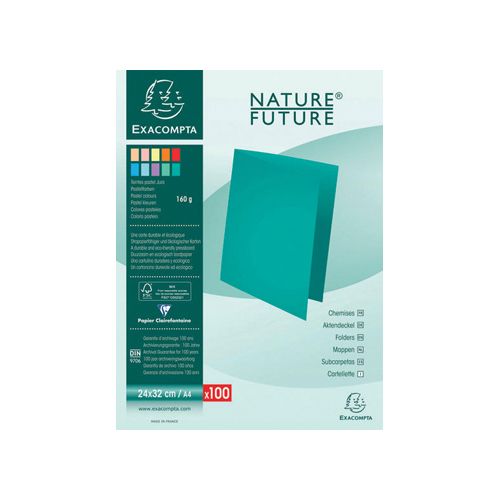 Exacompta Exacompta dossiermap Super 180, voor ft A4, pak van 100 stuks, 10 geassorteerde kleuren